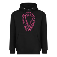Black Pink Ribbon Heavyweight Hoodie - artisFamous