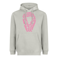 Moon Dust Pink Ribbon Heavyweight Hoodie - artisFamous
