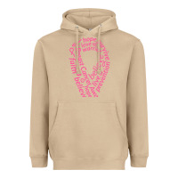 Mushroom Pink Ribbon Heavyweight Hoodie - artisFamous