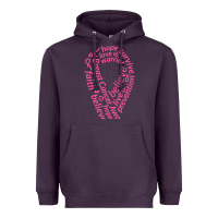 Plum Pink Ribbon Heavyweight Hoodie - artisFamous