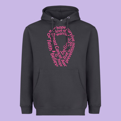 Pink Ribbon Heavyweight Hoodie Designed By Artisfamous