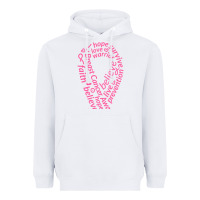 White Pink Ribbon Heavyweight Hoodie - artisFamous