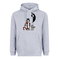 Heather Grey hobbes and calvin Heavyweight Hoodie - artisFamous