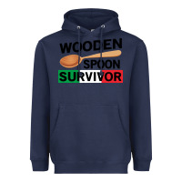 Navy funny wooden spoon survivor Heavyweight Hoodie - artisFamous