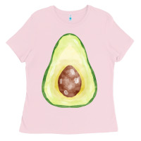 Bubblegum Pink half avocado fa element Ladies Tee - FaDigitalArtStudio