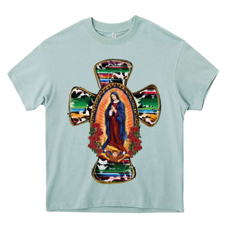 Our Lady Of Guadalupe Cross Heavy Core Tee by RanaPortraitStore | Teevron