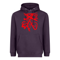 Plum lucifer calligraphy 2 Heavyweight Hoodie - artisFamous