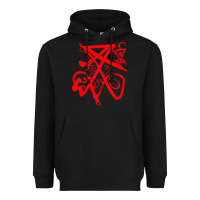 Black lucifer calligraphy 2 Heavyweight Hoodie - artisFamous