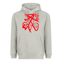 Moon Dust lucifer calligraphy 2 Heavyweight Hoodie - artisFamous