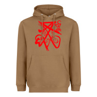 Toasted Coconut lucifer calligraphy 2 Heavyweight Hoodie - artisFamous