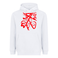 White lucifer calligraphy 2 Heavyweight Hoodie - artisFamous
