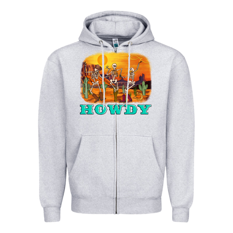 Western Skeleton Zipper Hoodie by AdoDesignShop | Teevron