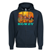 Navy western skeleton Zipper Hoodie - AdoDesignShop