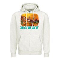 Oatmeal Heather western skeleton Zipper Hoodie - AdoDesignShop