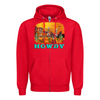 Red western skeleton Zipper Hoodie - AdoDesignShop