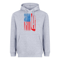 Heather Grey Golf with USA Flag Heavyweight Hoodie - artisFamous