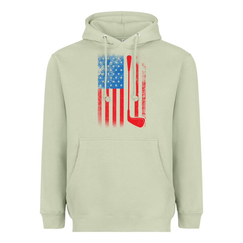 Golf With Usa Flag Heavyweight Hoodie by artisFamous | Teevron