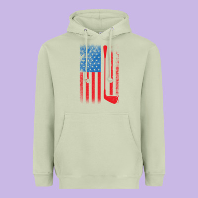 Golf With Usa Flag Heavyweight Hoodie Designed By Artisfamous