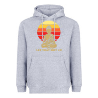 Heather Grey let that shit go buddha Heavyweight Hoodie - artisFamous