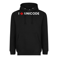Black i � unicode Heavyweight Hoodie - artisFamous