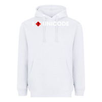 White i � unicode Heavyweight Hoodie - artisFamous