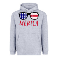 Heather Grey Merica Usa Flag Sunglasses 4th Of July Heavyweight Hoodie - artisFamous