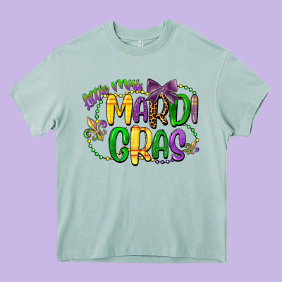 Little Miss Mardi Gras Heavy Core Tee Designed By Cowgirlartshop