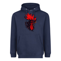 Navy rooster Heavyweight Hoodie - artisFamous