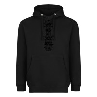 Black phonetic alphabet Heavyweight Hoodie - artisFamous