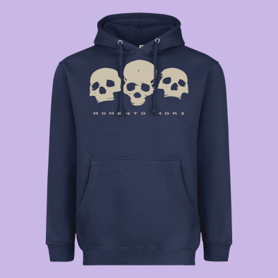 Memento Mori Three Skulls Heavyweight Hoodie Designed By Artisfamous