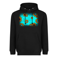 Black turquoise gemstone sunflower background Heavyweight Hoodie - JahusDesignShop