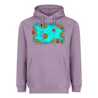 Lavender turquoise gemstone sunflower background Heavyweight Hoodie - JahusDesignShop