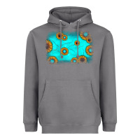 Storm turquoise gemstone sunflower background Heavyweight Hoodie - JahusDesignShop