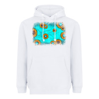 White turquoise gemstone sunflower background Heavyweight Hoodie - JahusDesignShop