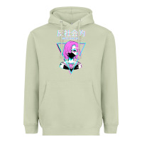 Matcha antisocial wave anime Heavyweight Hoodie - artisFamous