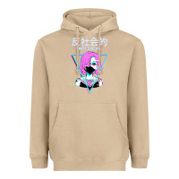 Mushroom antisocial wave anime Heavyweight Hoodie - artisFamous