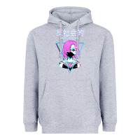 Heather Grey antisocial wave anime Heavyweight Hoodie - artisFamous