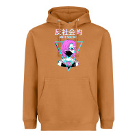Meerkat antisocial wave anime Heavyweight Hoodie - artisFamous