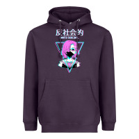Plum antisocial wave anime Heavyweight Hoodie - artisFamous