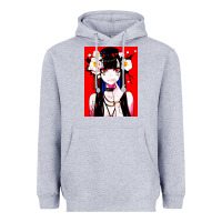 Heather Grey anime girl japanese Heavyweight Hoodie - artisFamous