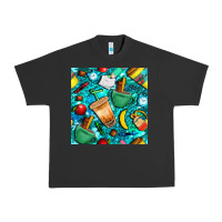 Pigment Black school boy coffe cup with camouflage seamless pattern bbs Urban Heavy Tee - BundleAndBundleShop