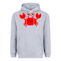 Heather Grey Red Crab Heavyweight Hoodie - artisFamous