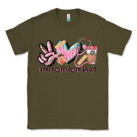 Army Green peace love nursing Classic Tee - CowGirlArtShop