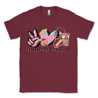 Burgundy peace love nursing Classic Tee - CowGirlArtShop