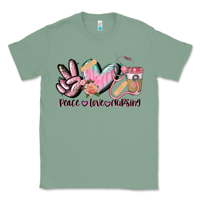 Peace Love Nursing Classic Tee by CowGirlArtShop | Teevron