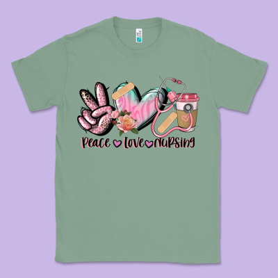Peace Love Nursing Classic Tee Designed By Cowgirlartshop