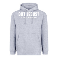 Heather Grey Got Jesus It's Hell Without Him - Christian Heavyweight Hoodie - artisFamous