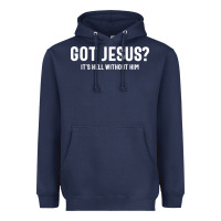 Navy Got Jesus It's Hell Without Him - Christian Heavyweight Hoodie - artisFamous