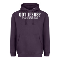 Plum Got Jesus It's Hell Without Him - Christian Heavyweight Hoodie - artisFamous