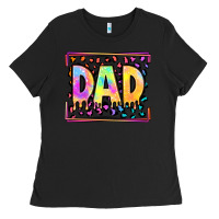 Black lgbtq tie dye dad Ladies Tee - OliviaCreatesArt
